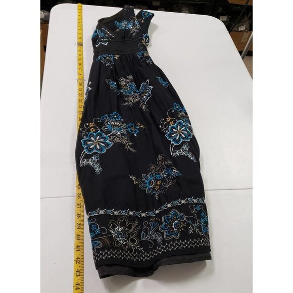 Signature Robbie Bee Womens Babydoll Midi Dress Size 8 Floral Embroidered Y2K - Picture 7 of 9